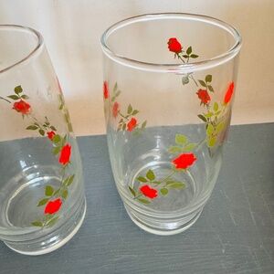 Vintage rose Libbey tumbler glasses